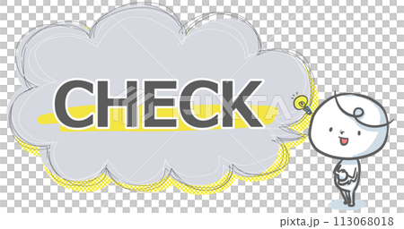 [CHECK] Eye-catching white person with speech bubble 113068018