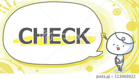 【CHECK】吹き出し付き白い人のアイキャッチ 113068022