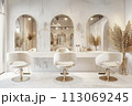 Interior of modern hair beauty salon 113069245