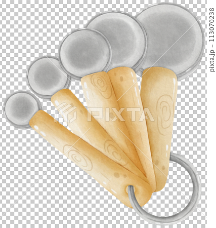 Stainless Wooden Handle Measuring Spoons for Kitchen Baking Cooking 113070238