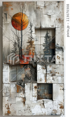 Autumn's Embrace Serene View of Fall Foliage Through Forgotten Windows Autumn's Embrace Serene View of Fall Foliage Through Forgotten Windows 113070308