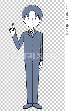 穿著招聘服的求職學生插畫(男) 穿著招聘服的求職學生插畫(男) 113070437