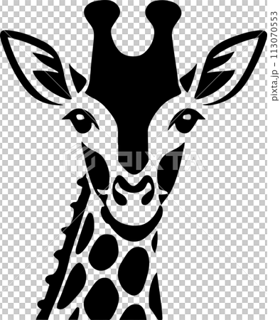 正面を向いたキリンの顔のアイコン_01_AI生成画像 113070553