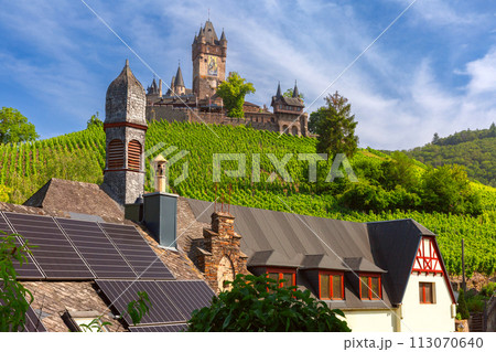 Cochem with Reichsburg castle, Germany Cochem with Reichsburg castle, Germany 113070640