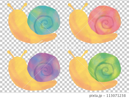 Cute snail illustration set 113071238