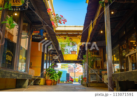 アメリカンビレッジ 青空 街並み 南国 ストリート 旅行 観光 沖縄 アメリカンビレッジ 青空 街並み 南国 ストリート 旅行 観光 沖縄 113071591