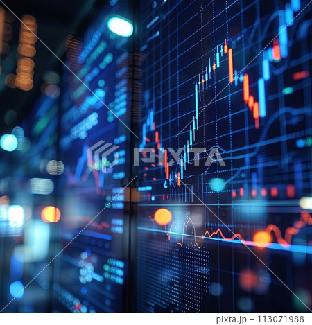 Stock market forex trading graph candlestick chart suitable financial investment concept 113071988