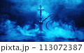 modern smoky hookah on background of shisha smoke 113072387