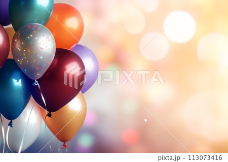 birthday balloons, background of colorful balloons 113073416