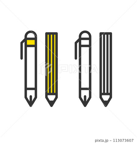 ボールペン　シャーペン　鉛筆のイラスト 113073607