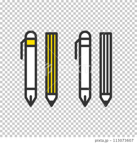 ボールペン　シャーペン　鉛筆のイラスト 113073607