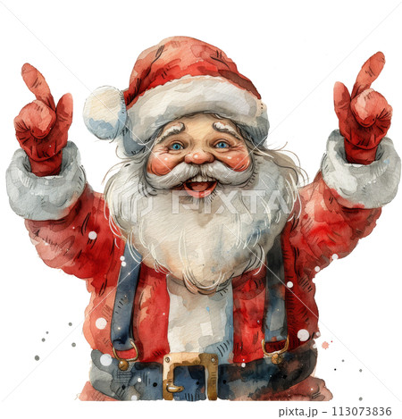 Santa Claus Watercolor Paintingのイラスト素材 [113073836] - PIXTA