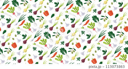Spice veggies seamless pattern vector print design 113073863