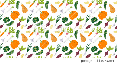 Nightshade family seamless pattern potato and beet Nightshade family seamless pattern potato and beet 113073864