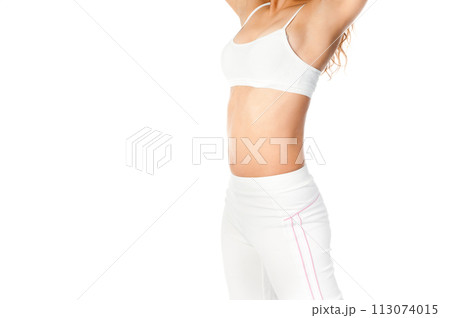perfect female body isolated on white background perfect female body isolated on white background 113074015