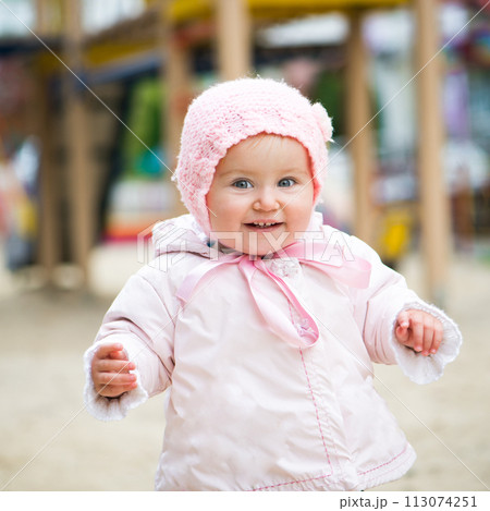 little baby on the playground 113074251