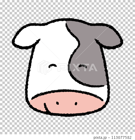 笑牛的臉插畫素材 113077582