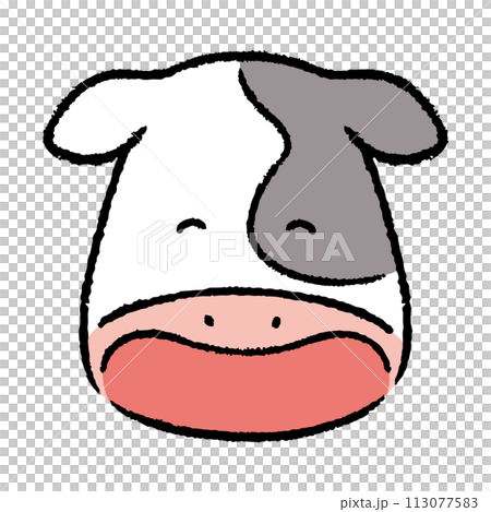 笑牛的臉插畫素材 113077583