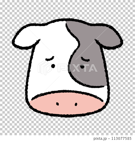 陷入困境的牛臉插畫素材 113077585