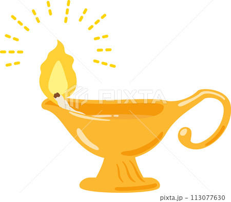 真鍮製のシンプルなオイルランプ 113077630