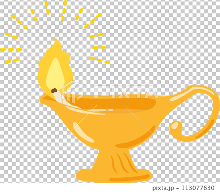 真鍮製のシンプルなオイルランプ 113077630