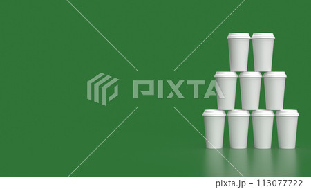 The coffee paper cup for hot drink or health concept 3d rendering The coffee paper cup for hot drink or health concept 3d rendering 113077722