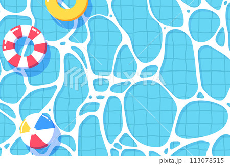 背景イラスト_プール 113078515