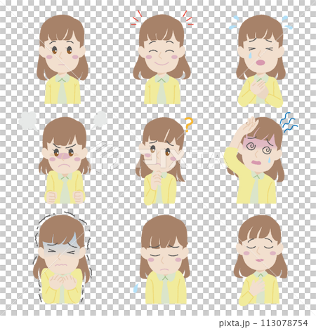 手繪女性臉部表情集 手繪女性臉部表情集 113078754