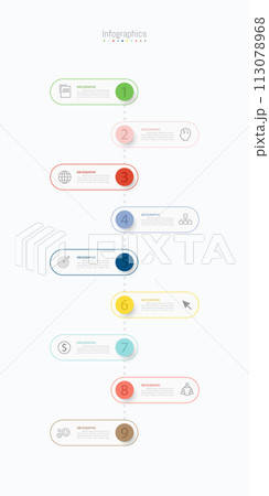 Infographic 9 options design elements for your business data. Vector Illustration. 113078968