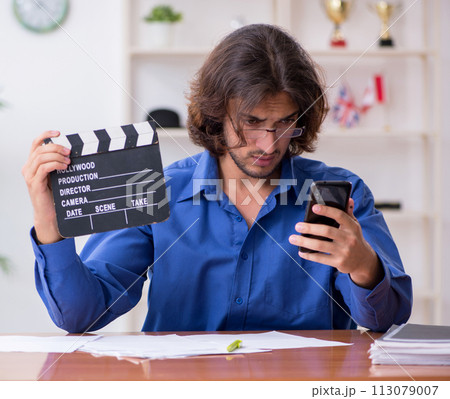 Movie director working in the studio Movie director working in the studio 113079007