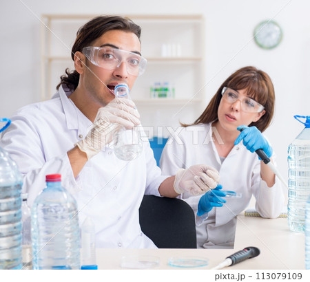 Two chemists working in the lab 113079109