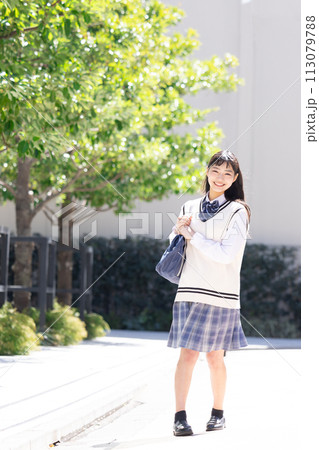 女子高生のポートレート 113079788