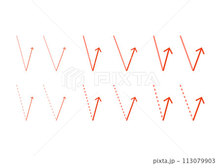 反射する矢印の素材のセット 113079903