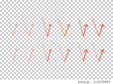 反射する矢印の素材のセット 113079903