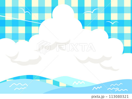 海と入道雲の風景 113080321