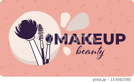 Makeup beauty, business card or logotype for salon Makeup beauty, business card or logotype for salon 113082598