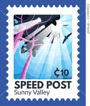 Speed post sunny valley, postmark with prices 113083052
