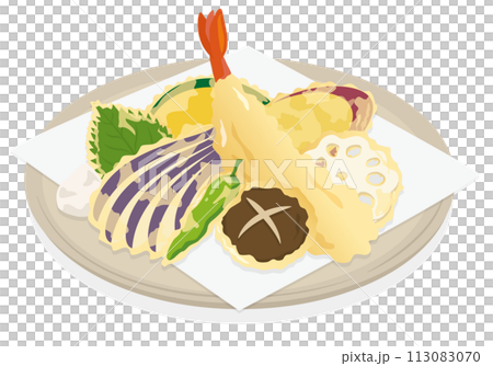食べ物_和食_天ぷら_盛り合わせ 113083070