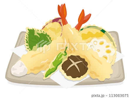 食べ物_和食_天ぷら_盛り合わせ 113083075