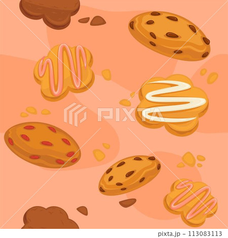 Cookies and biscuits pattern, seamless prints 113083113