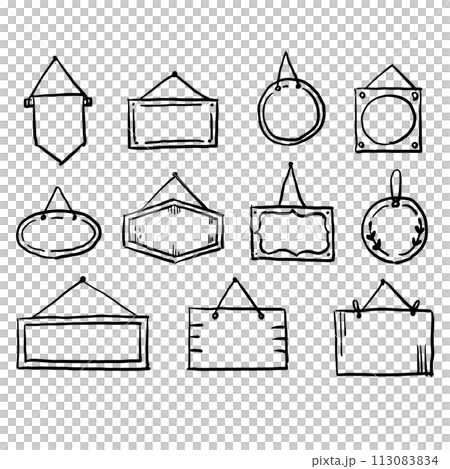 Various door plate illustration set Various door plate illustration set 113083834