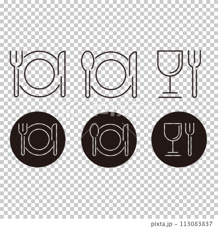 cutlery set icon cutlery set icon 113083837