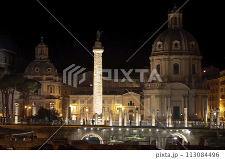 The Trajan's Forum in Rome by night The Trajan's Forum in Rome by night 113084496