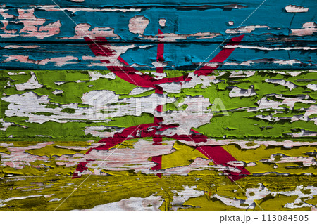 Berber Flag painted on a wooden board 113084505