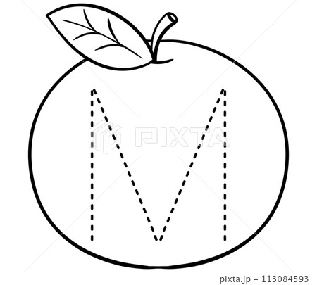 alphabet letter tracing uppercase orange 113084593