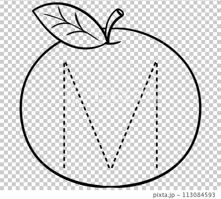 alphabet letter tracing uppercase orange 113084593