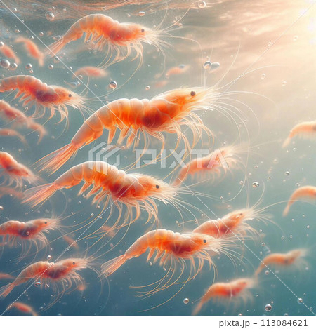 水中を漂う桜海老 113084621