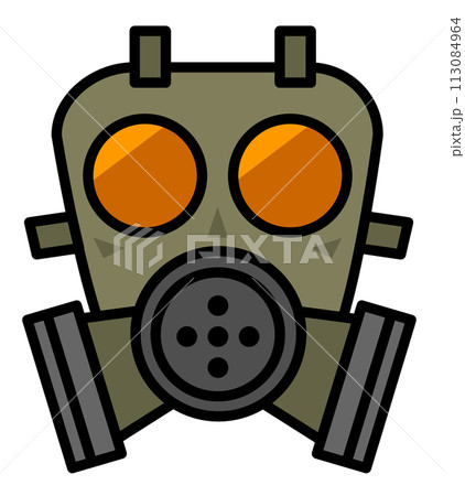 有害な細菌や雑菌や毒ガスの防毒ガスマスクのイラスト 有害な細菌や雑菌や毒ガスの防毒ガスマスクのイラスト 113084964