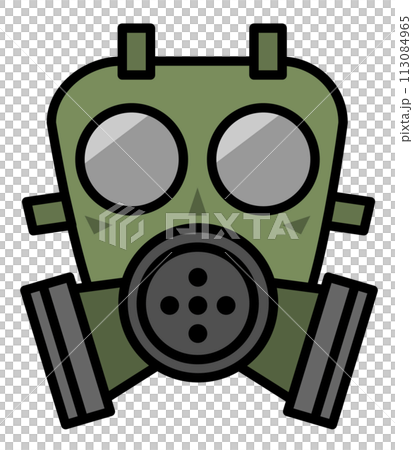 Illustration of gas mask for harmful bacteria and germs and poisonous gas 113084965