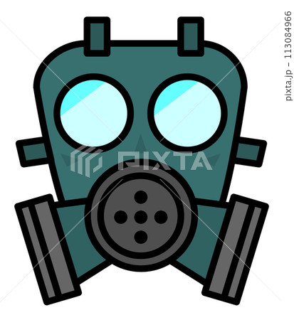 有害な細菌や雑菌や毒ガスの防毒ガスマスクのイラスト 有害な細菌や雑菌や毒ガスの防毒ガスマスクのイラスト 113084966